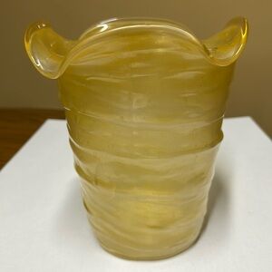 CONSOLIDATED GLASS CATALONIAN ELEPHANT FOOT VASE Honey Color blown glass 8” tall